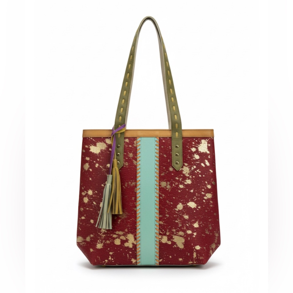 Stylish Red and Gold Tote Bag